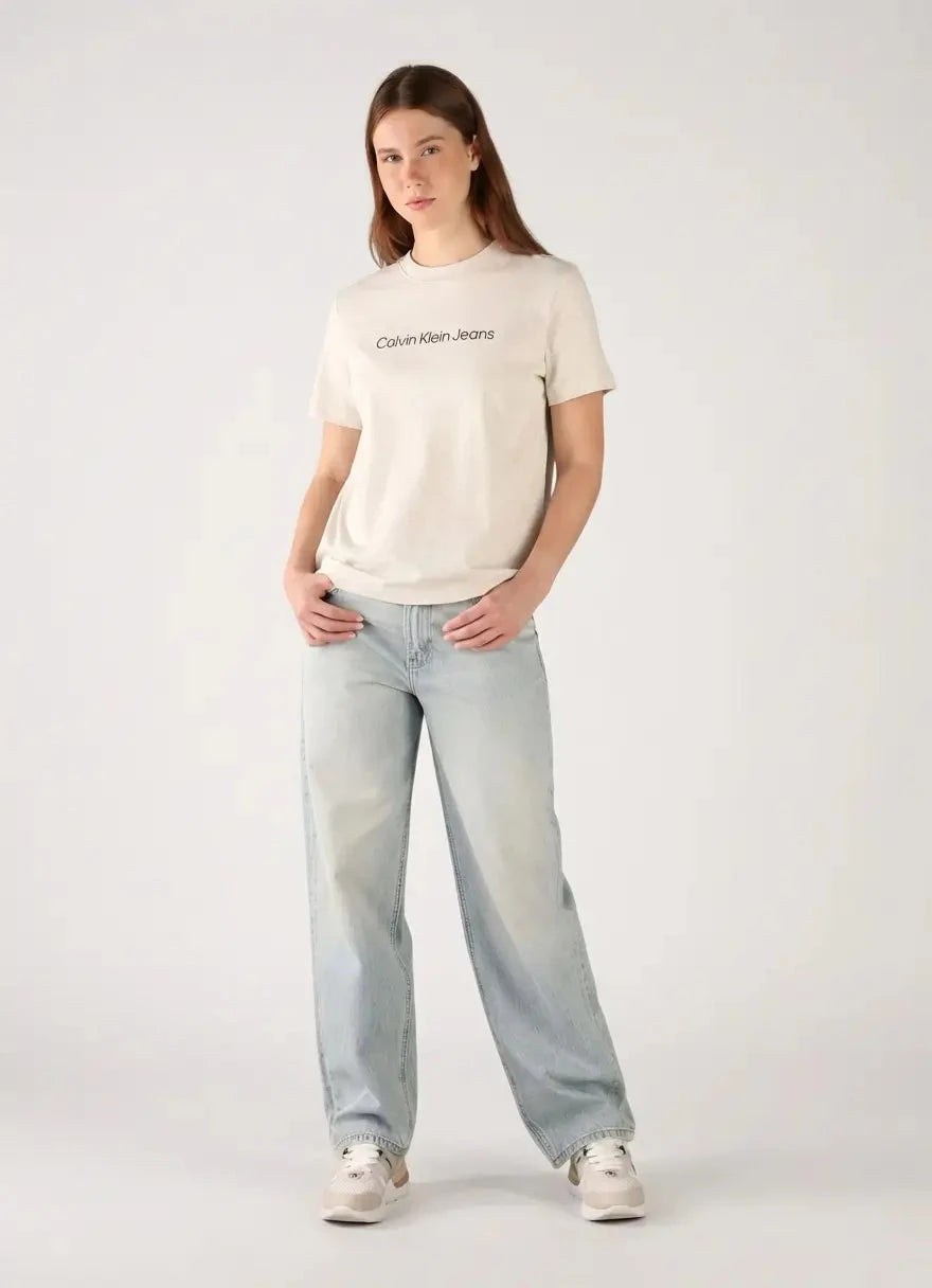 Calvin Klein A-Inst Logo Classic Beige T-Shirt - Subwear