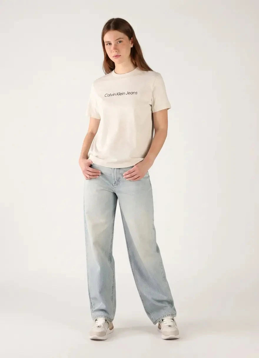 Calvin Klein A-Inst Logo Classic Beige T-Shirt - Subwear