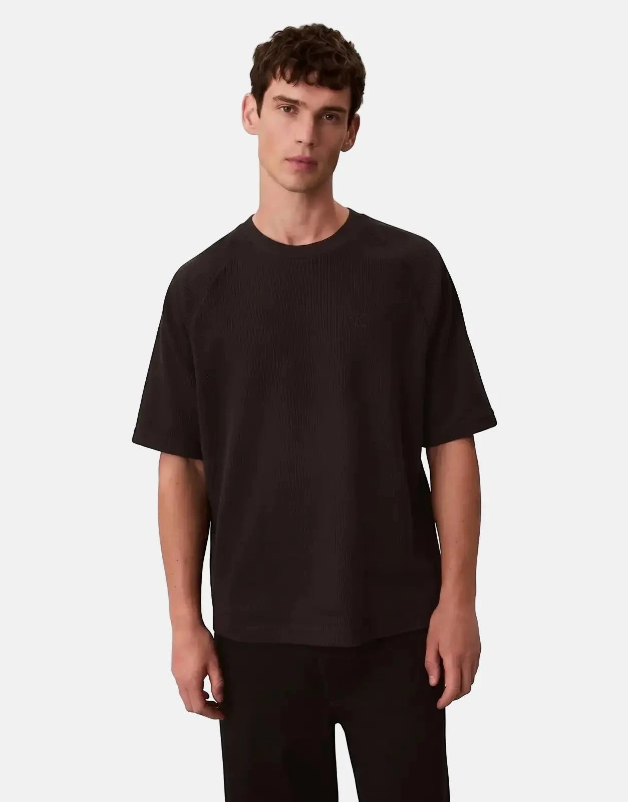Calvin Klein Cozy Flatback Rib Relaxed Black T-Shirt - Subwear