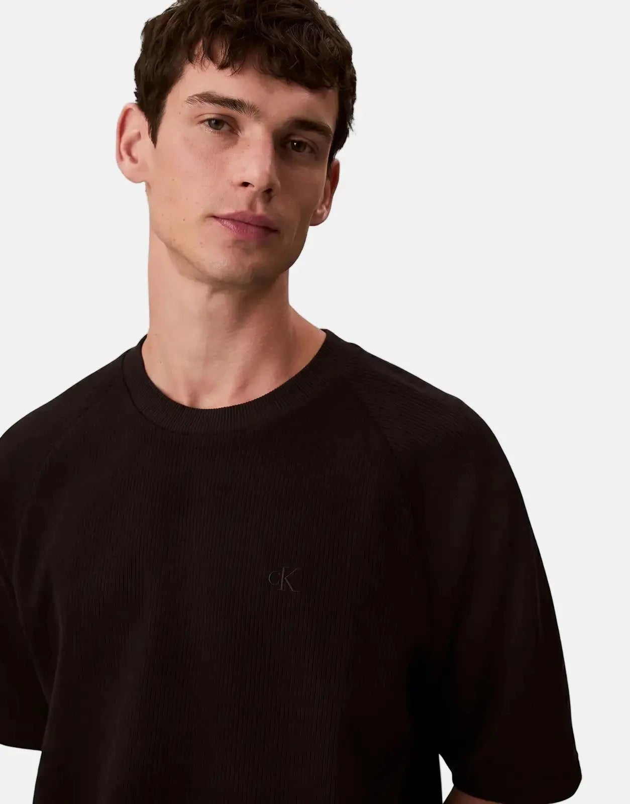 Calvin Klein Cozy Flatback Rib Relaxed Black T-Shirt - Subwear