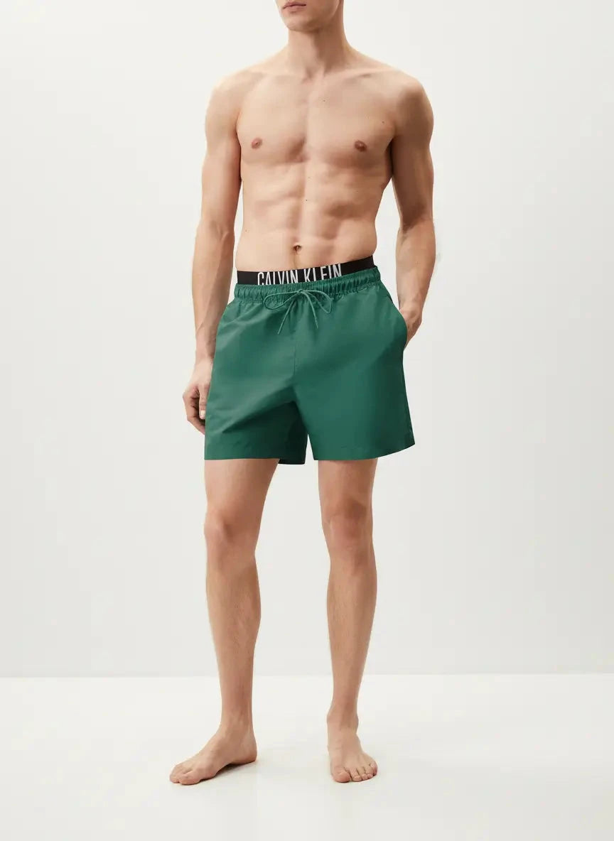 Calvin Klein Double Web Green Swim Short - Subwear