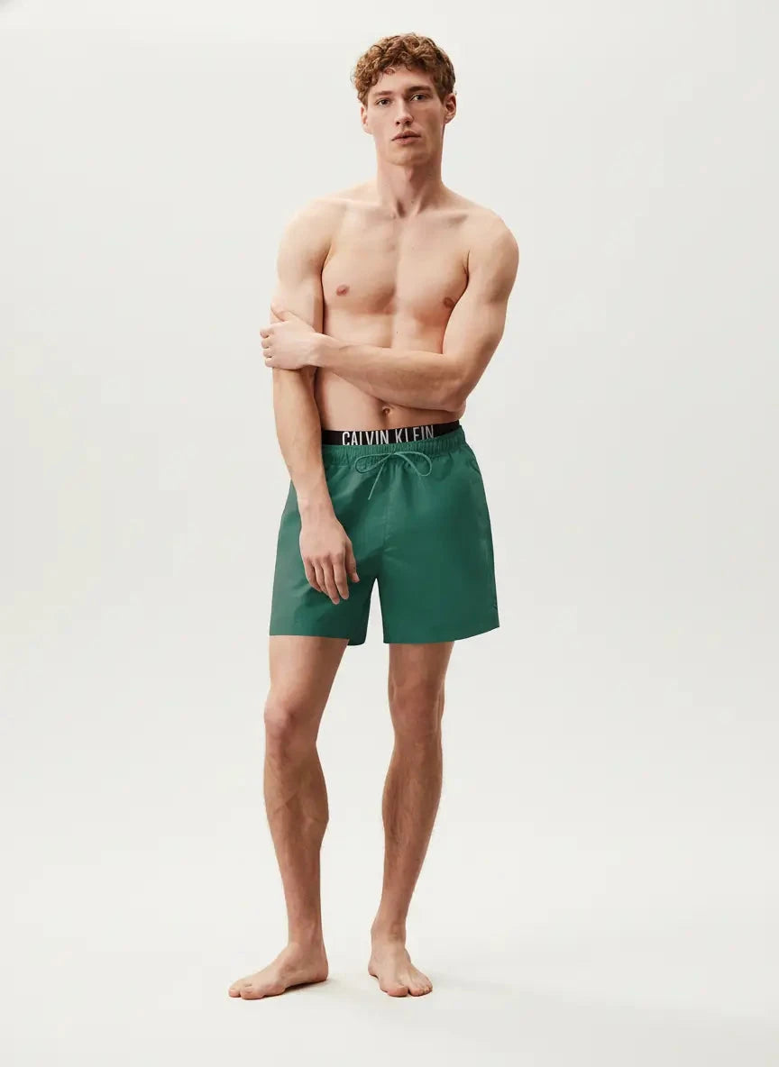 Calvin Klein Double Web Green Swim Short - Subwear
