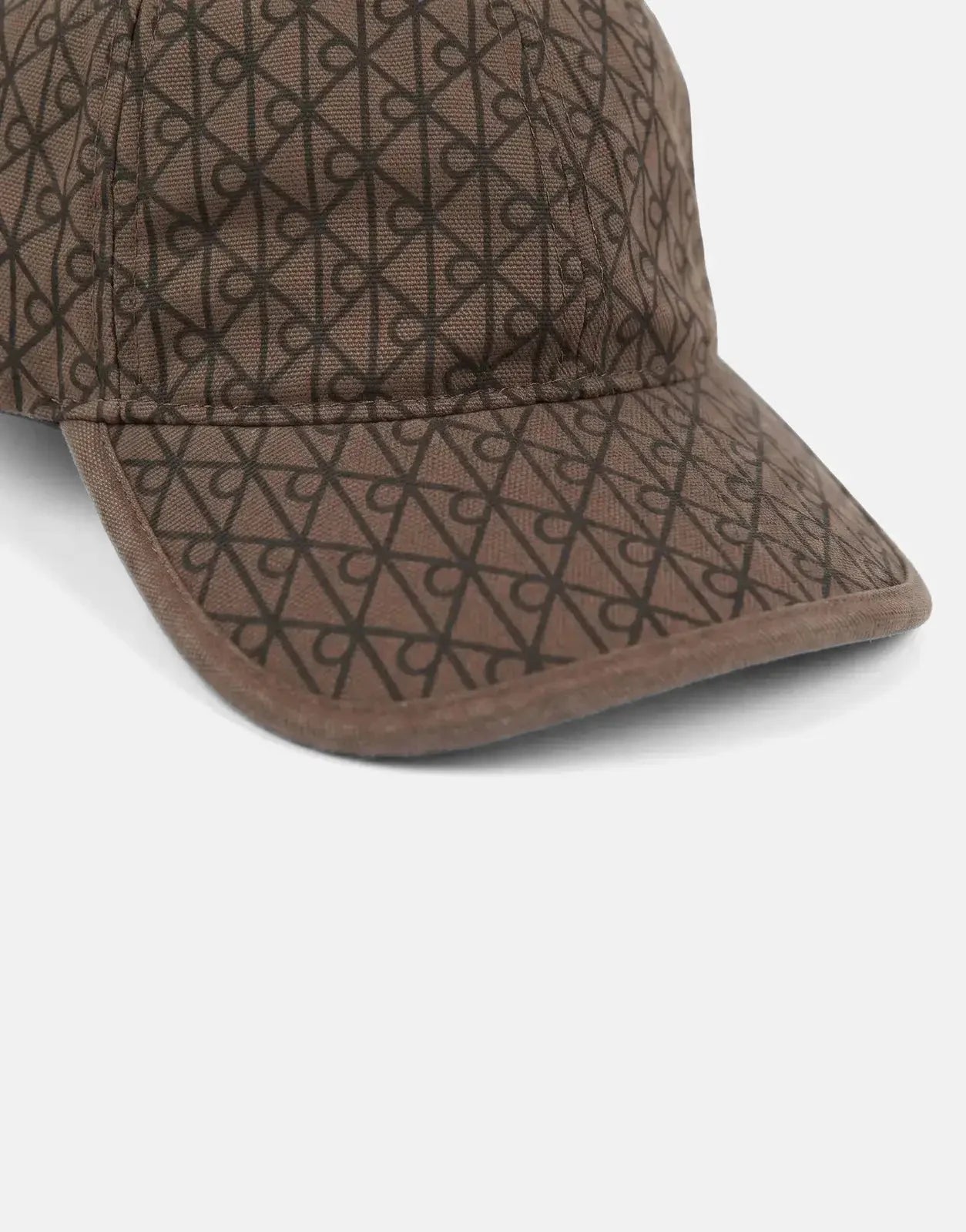 Calvin Klein Emblem Print Brown Leather Patch Cap - Subwear