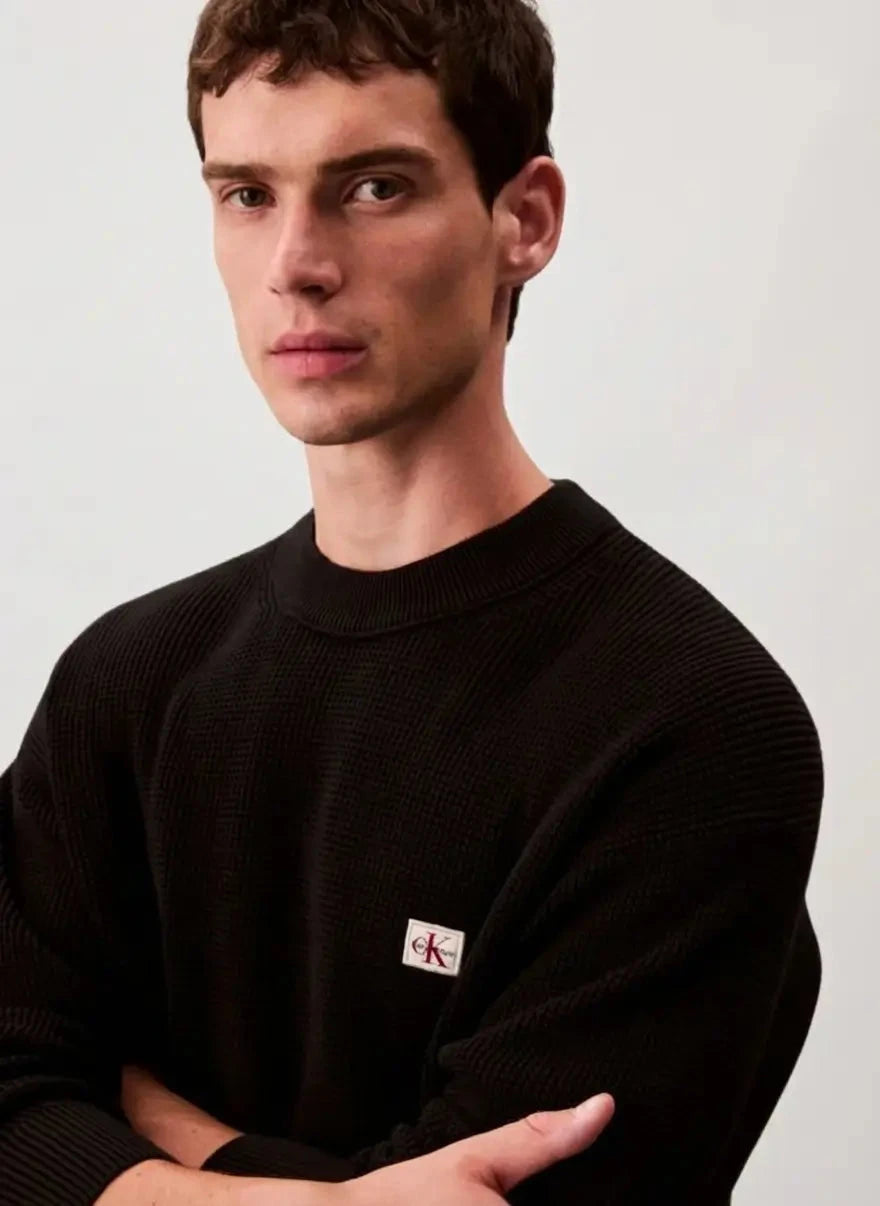 Calvin Klein EZ Cotton Waffle 9GG Black Sweatshirt - Subwear