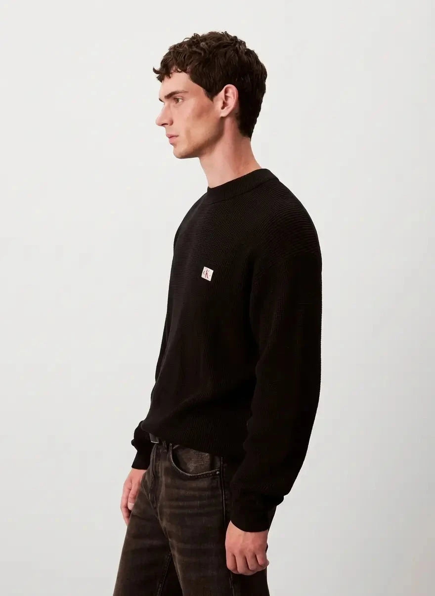Calvin Klein EZ Cotton Waffle 9GG Black Sweatshirt - Subwear