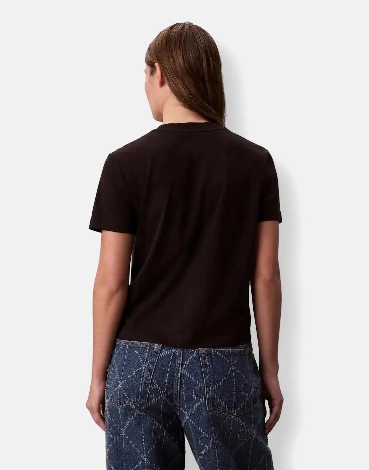 Calvin Klein Fitted Script T-Shirt Blk - Subwear