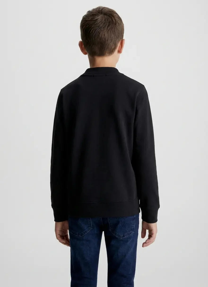 Calvin Klein Kids Chest Inst Logo Black Half Zip - Subwear