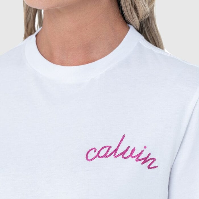 Calvin Klein Line Emb T-Shirt Wht - Subwear