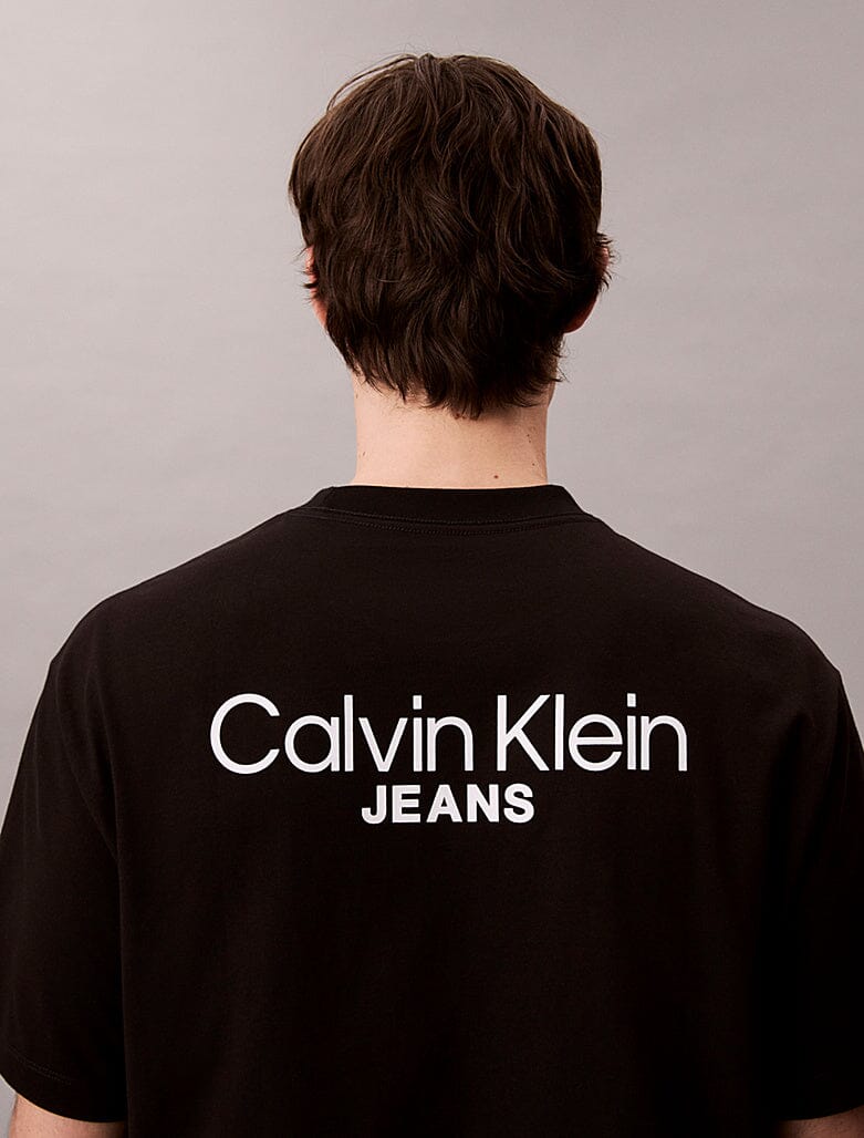 Calvin Klein Logo Back Print T-Shirt Blk - Subwear