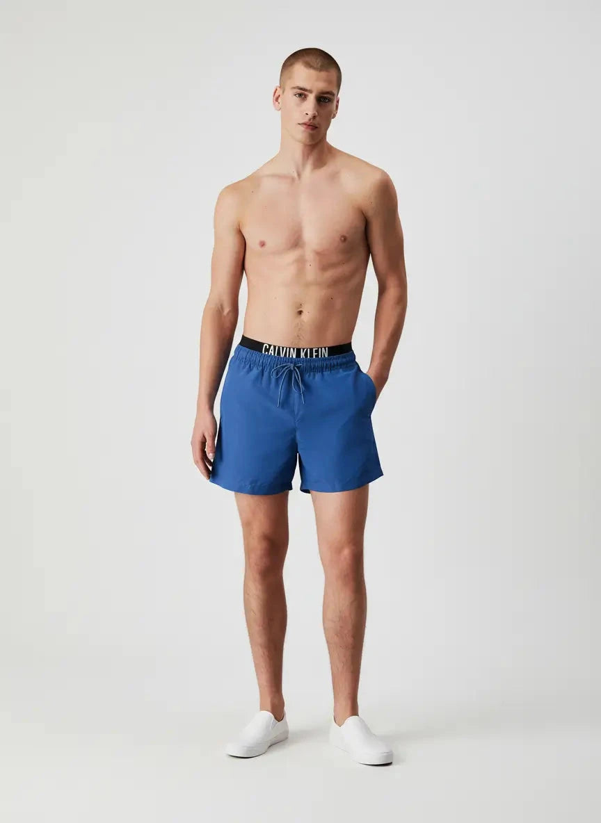 Calvin Klein Medium Double WB Blue Swim Shorts - Subwear