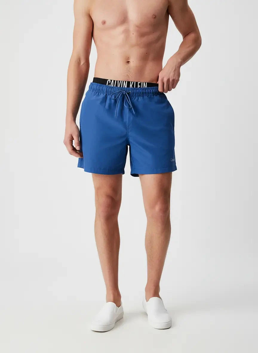 Calvin Klein Medium Double WB Blue Swim Shorts - Subwear