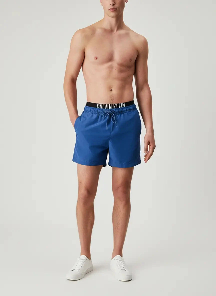 Calvin Klein Medium Double WB Blue Swim Shorts - Subwear