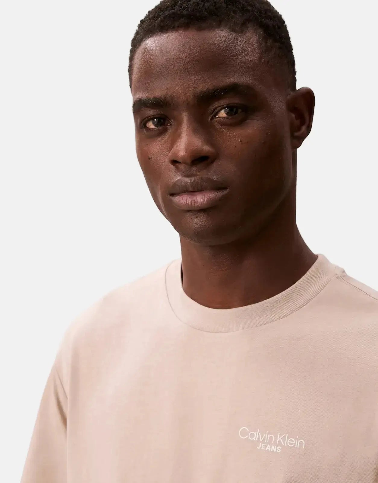 Calvin Klein Logo Back Print Beige T-Shirt - Subwear