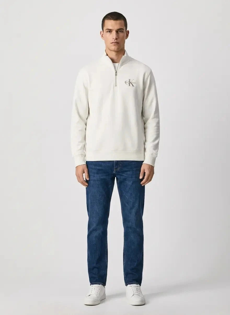 Calvin Klein Micro ML Qtr Zip Wht - Subwear