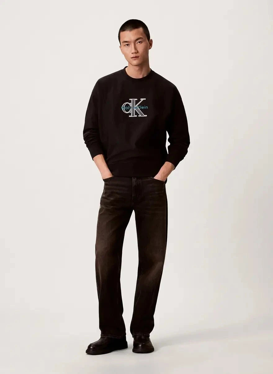 Calvin Klein Premium Tri-Color Monologo Black Sweatshirt - Subwear