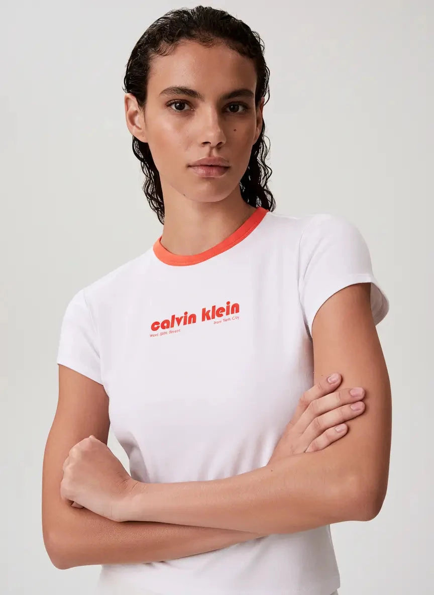 Calvin Klein Retro White Logo Graphic T-Shirt - Subwear