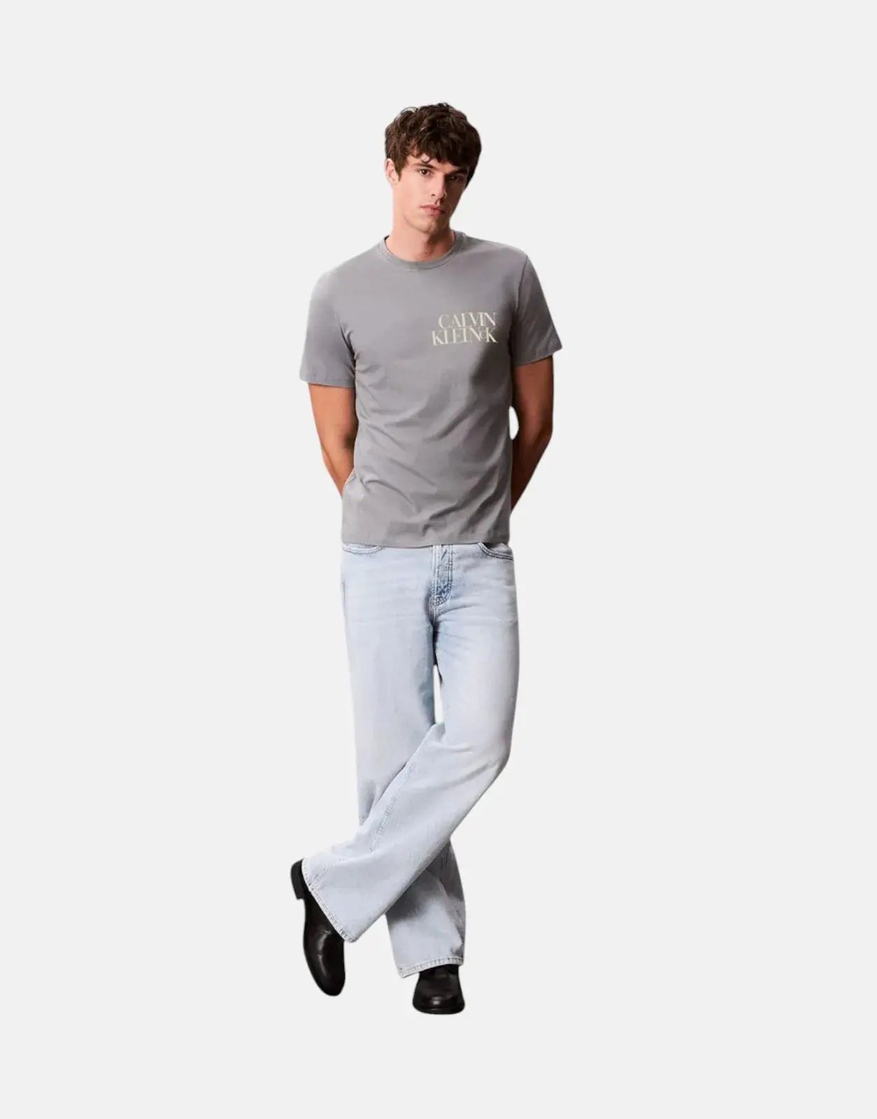 Calvin Klein Word Stack Graphic Grey T-Shirt - Subwear
