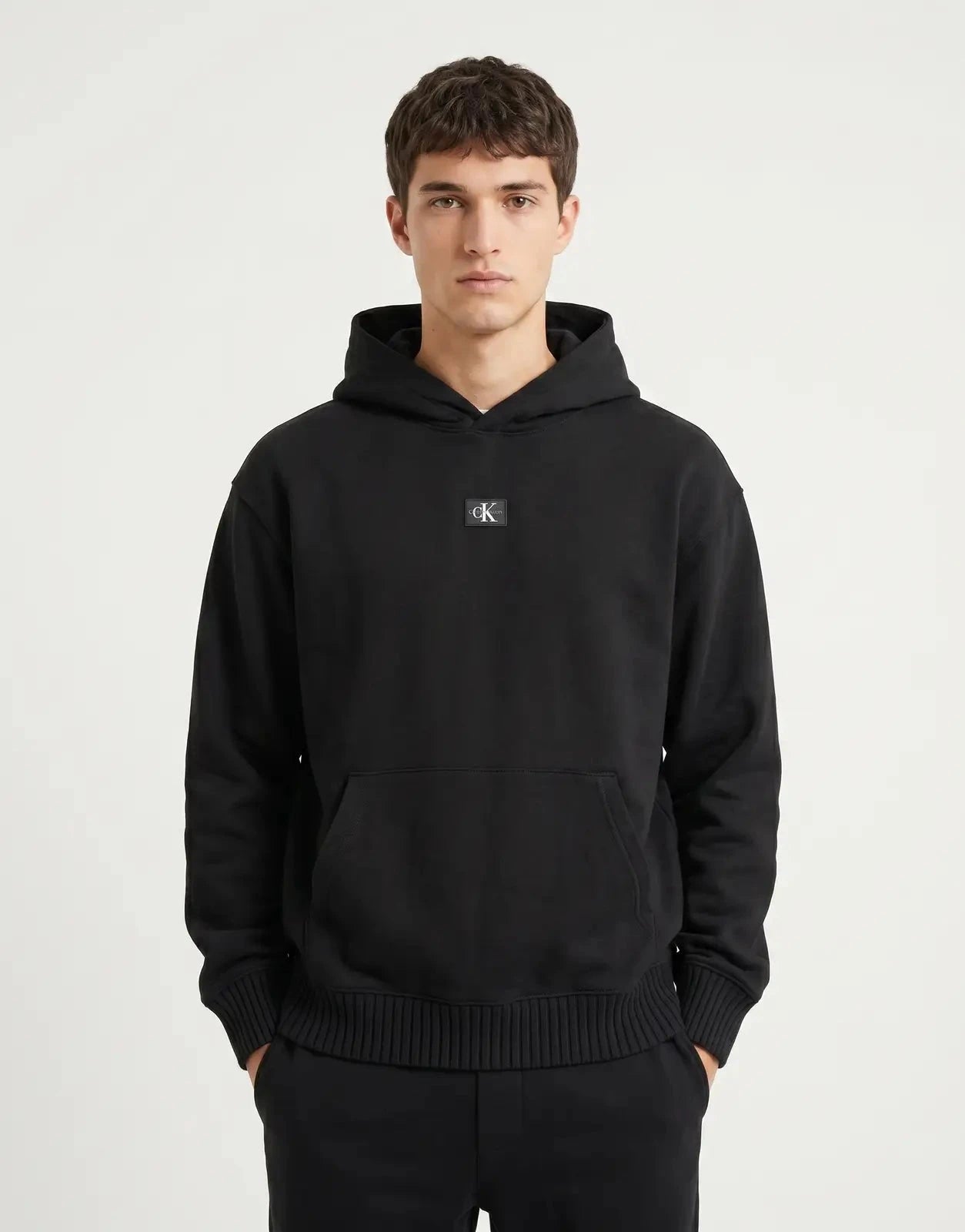 Calvin Klein Woven Label Hoodie Blk - Subwear