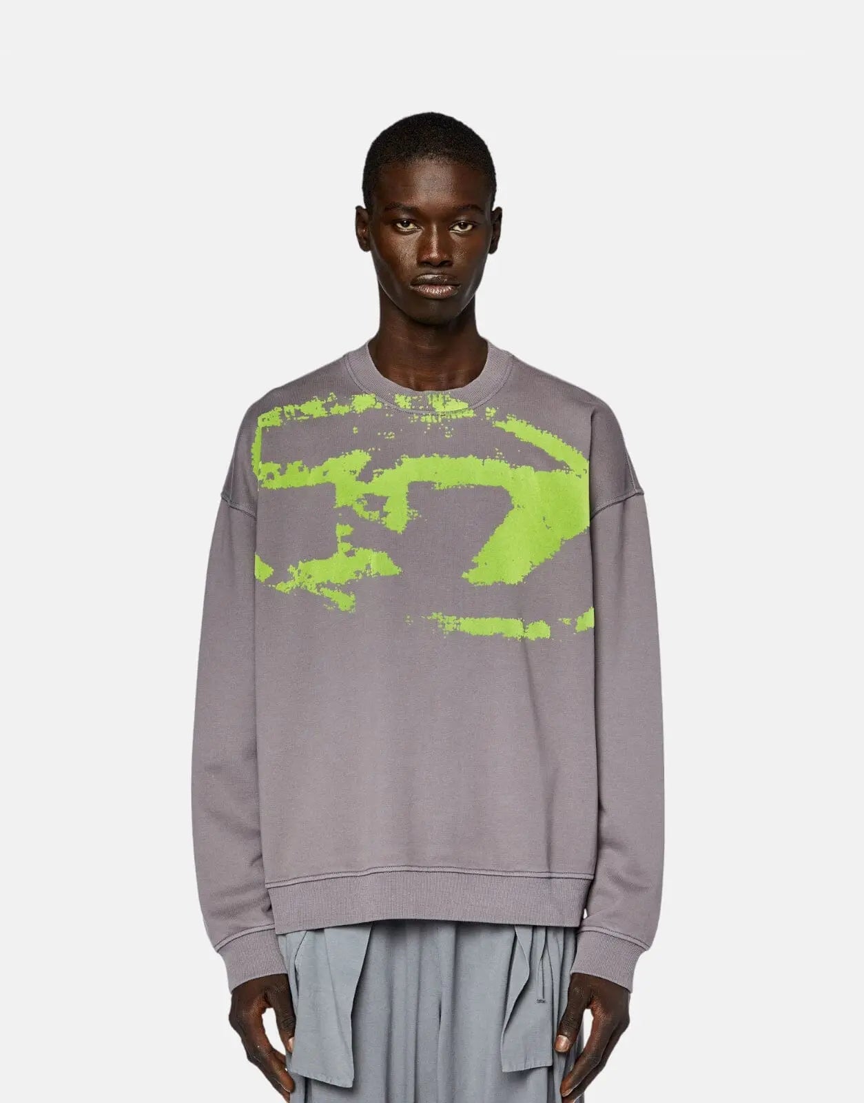 Diesel S-Boxt N5 Men's Grey Crewneck Sweatshirt Top
