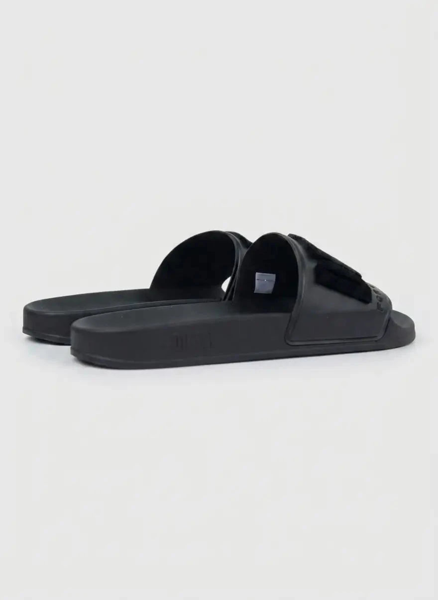 Diesel SA Mayemi Flock Slides Black - Subwear