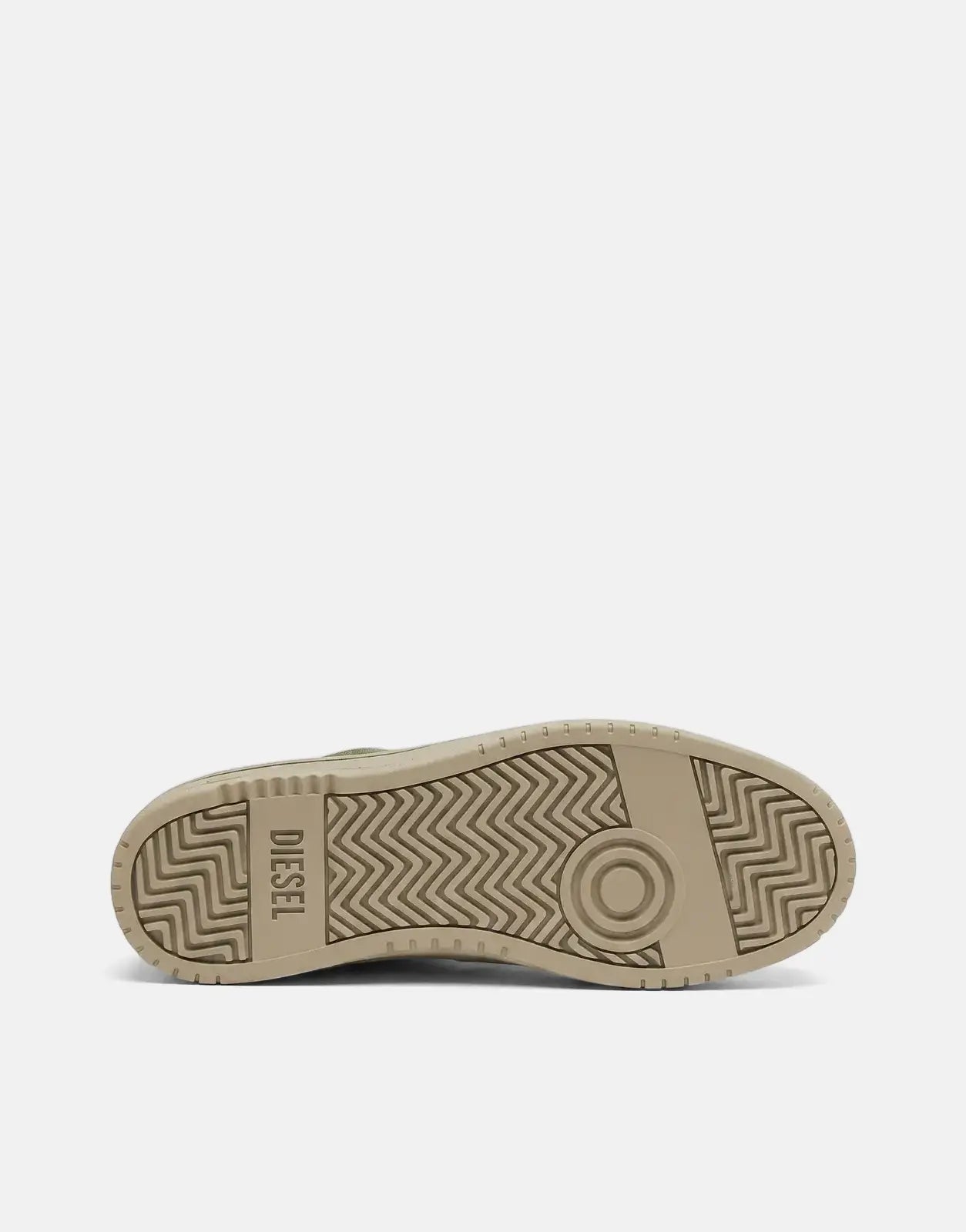 Bottom view of a Diesel Track D S-Tracker Low Sneaker T7453, featuring a light brown sole with textured tread and 'DIESEL'