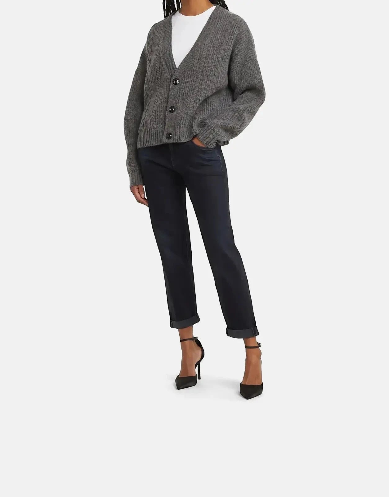 G-Star RAW Cable Cropped Cardi Granite knitwear - Subwear