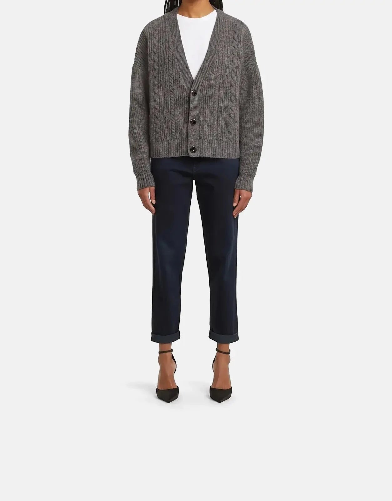 G-Star RAW Cable Cropped Cardi Granite knitwear - Subwear
