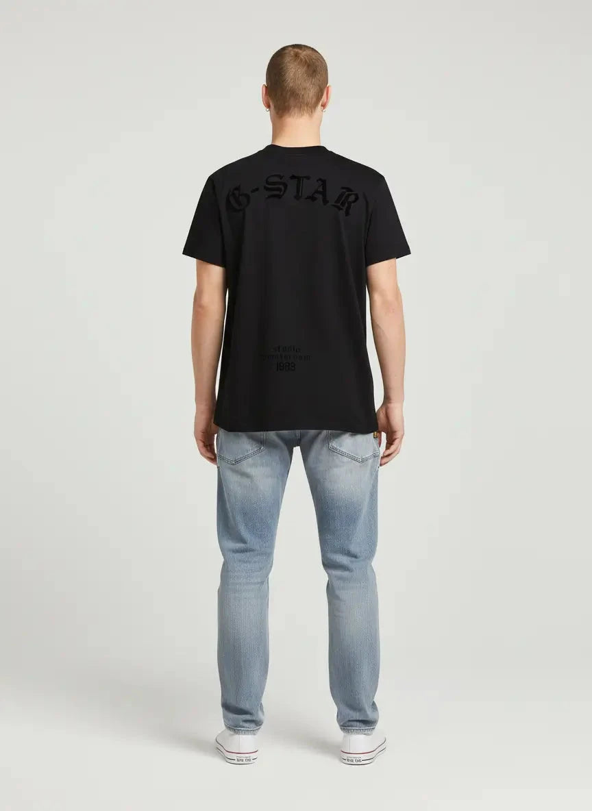 G-Star RAW Flock Back Graphic Black Loose T-Shirt - Subwear