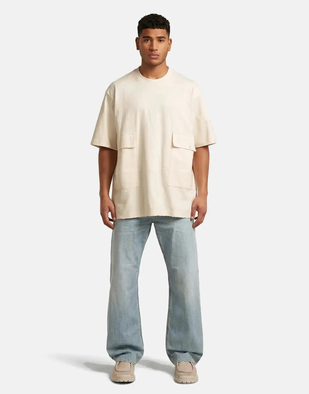 G-Star RAW Utility Fabric Mix Loose Milk T-Shirt - Subwear