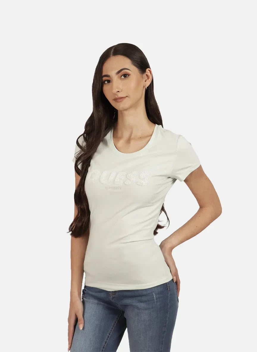 Guess Guess Logo Sequins Tea T-Shirt - Subwear