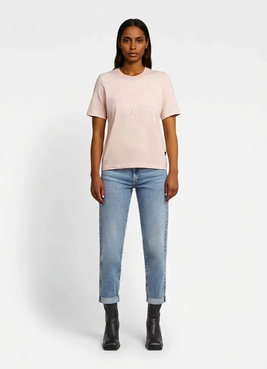T-Shirt Donna G-Star Stripes Text - Cotone Leggero Con Scollo Rotondo E Righe Repeat - 3