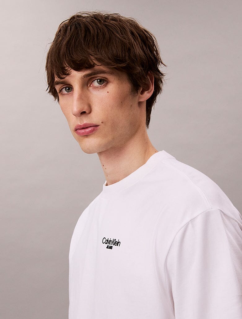 Calvin Klein Logo Back Print T-Shirt Wht - Subwear