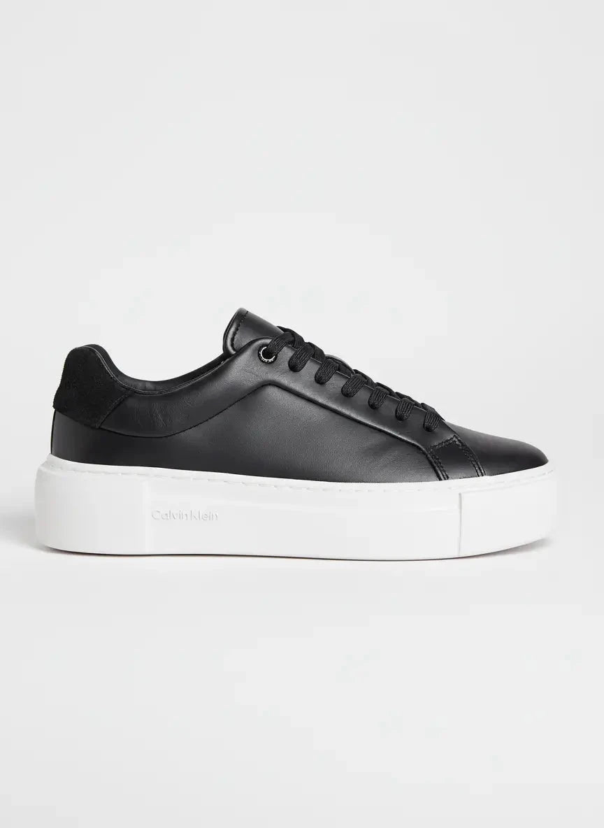 Calvin Klein Cupsole Leather Lace Up Black Sneaker - Subwear
