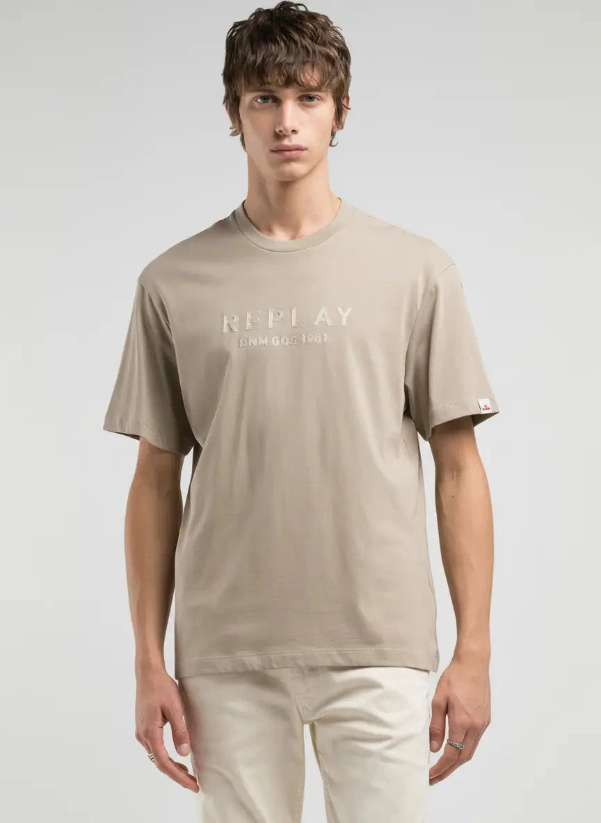 Replay Denim Goods Center Stich Print Stone T-Shirt - Subwear
