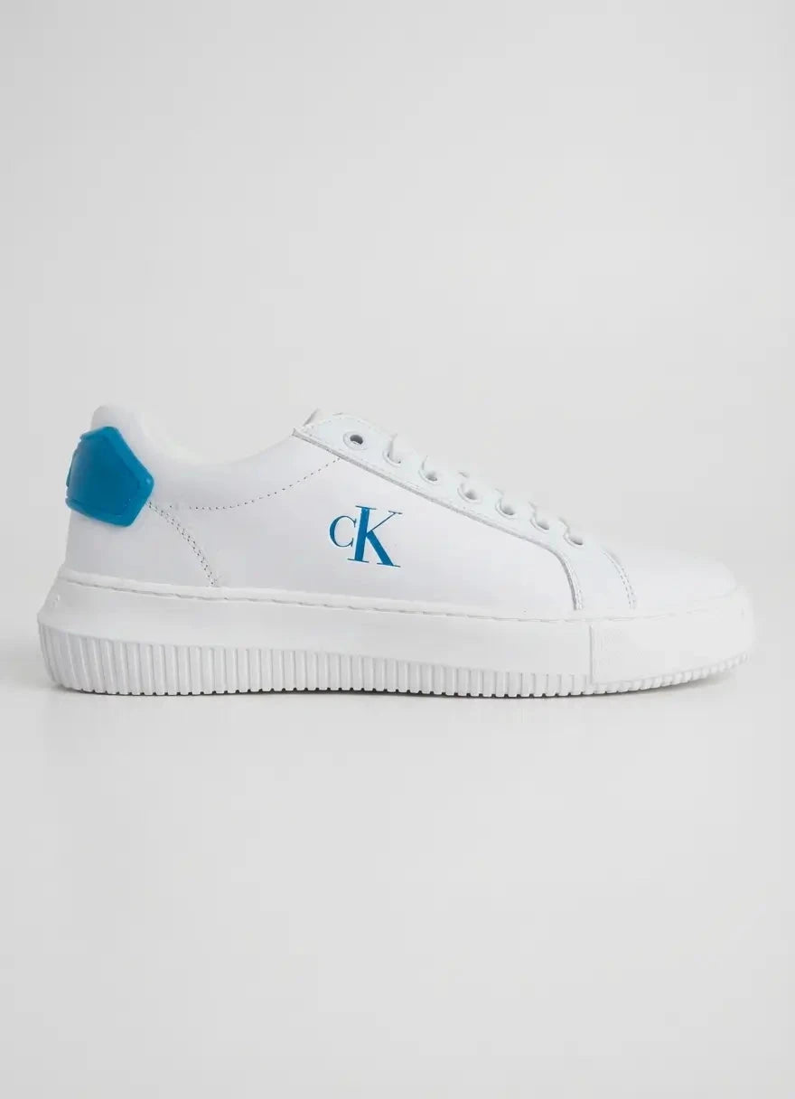 Calvin Klein Chunky Cupsole RU Patch White Leather Sneaker - Subwear