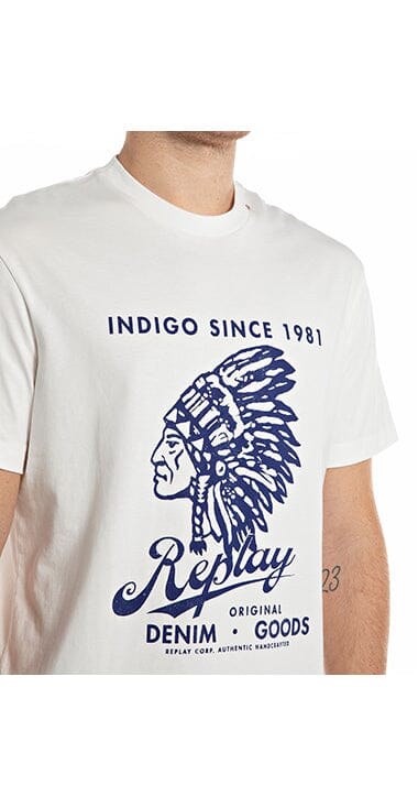 Replay Indigo Since 1981 Natural White T-Shirt - Subwear