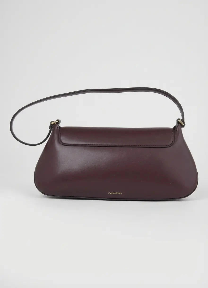 Calvin Klein Hardware Flap Shoulder Bag Burgundy - Subwear