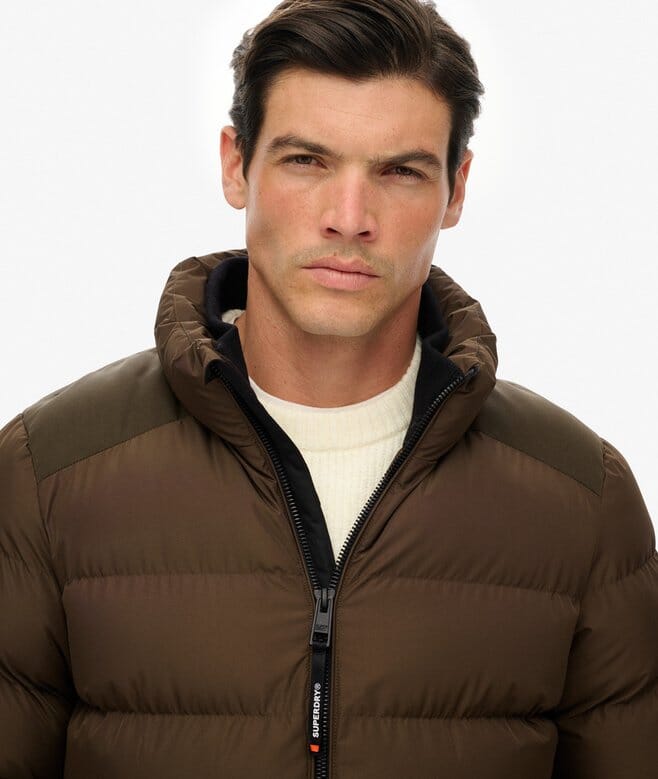 Superdry Sports Puffer Slate Brown Jacket - Subwear