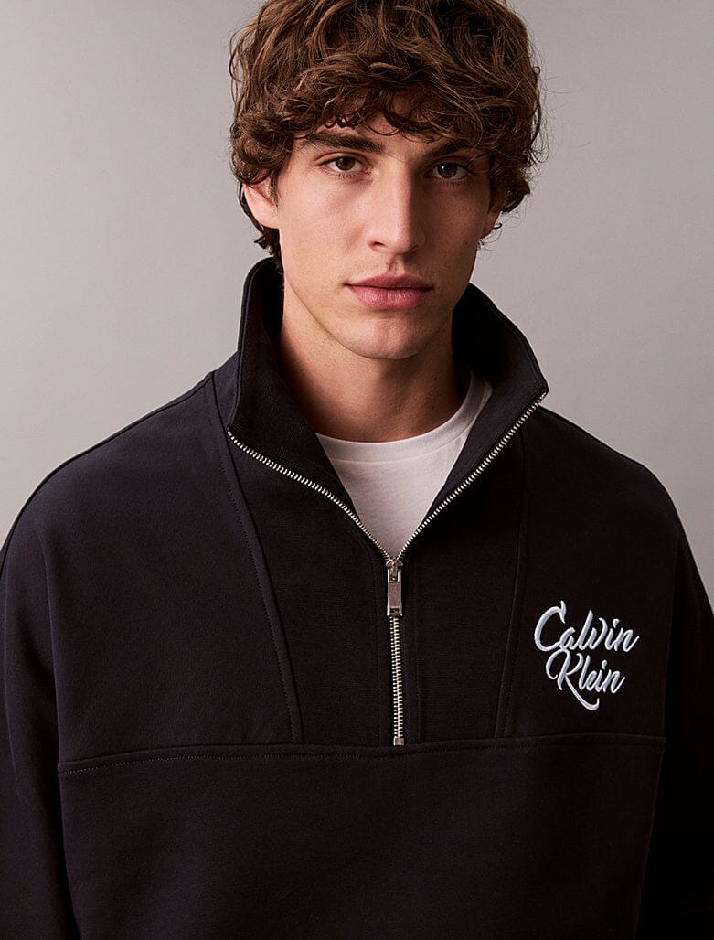 Calvin Klein Premium Fleece Qtr Zip Nvy - Subwear