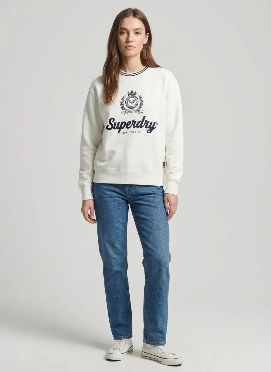 Superdry Country Club Sweatshirt Off White - Subwear