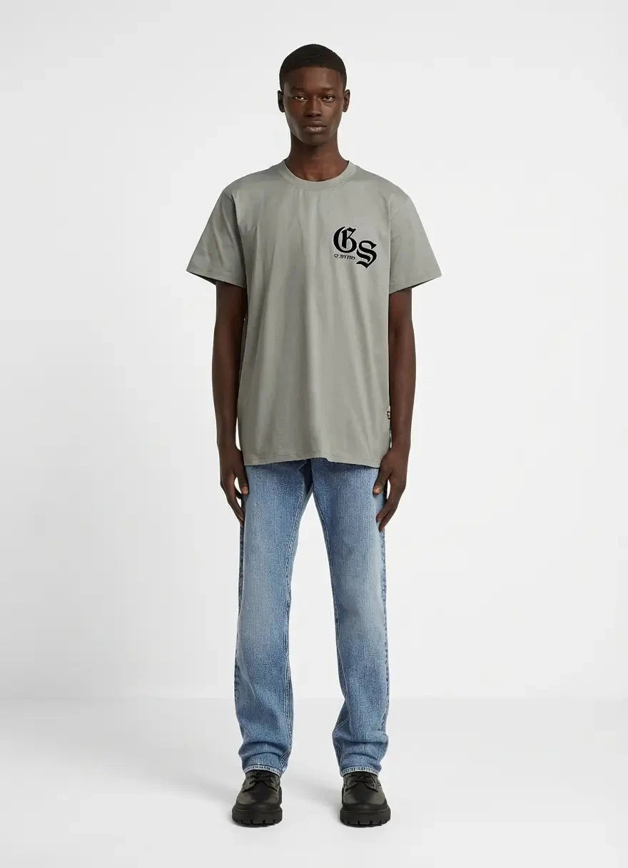 G-Star RAW Flock Back Graphic Wild Dove Loose T-Shirt - Subwear