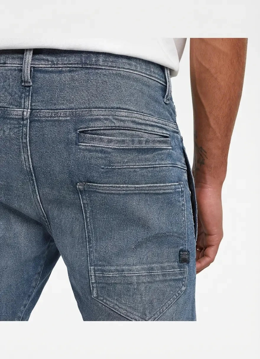 G-Star RAW D-Staq Faded Blue Pebble Restored 3D Slim Jeans - Subwear