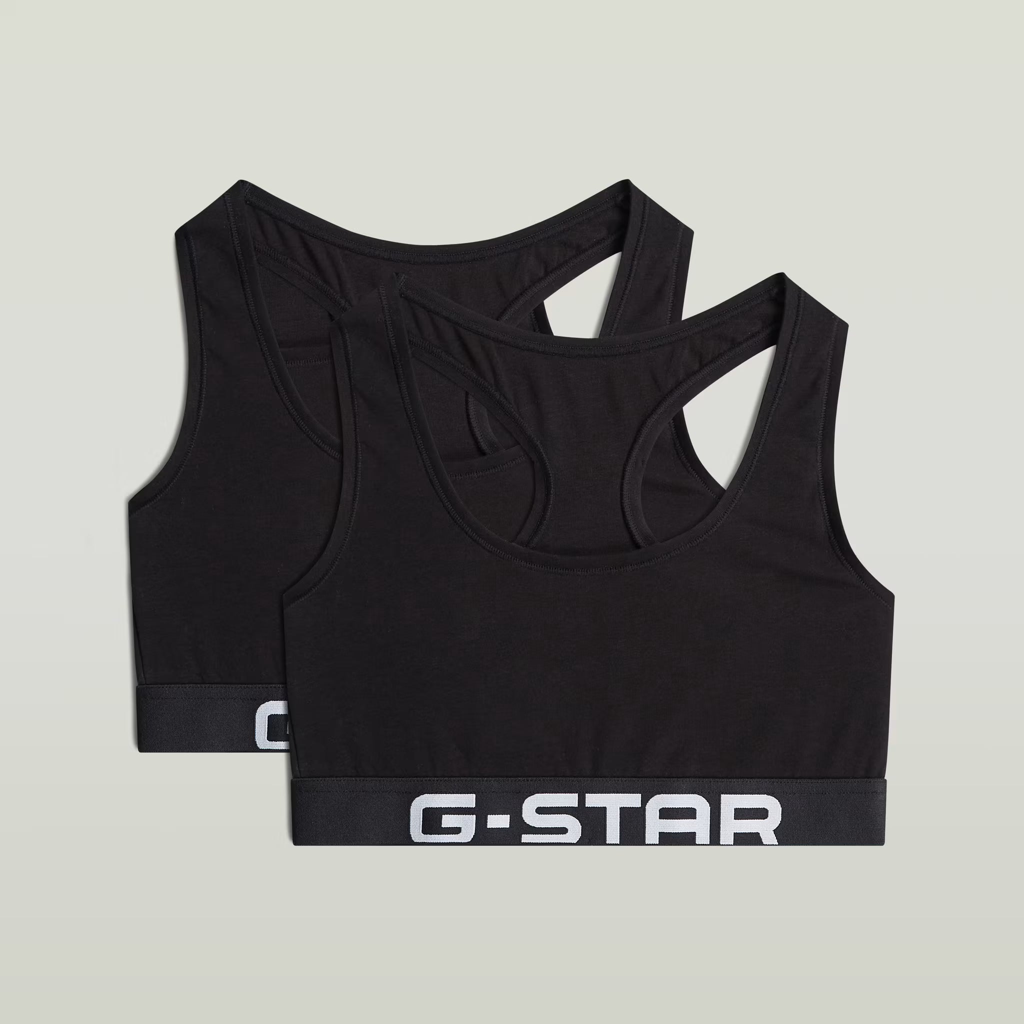 G-Star RAW Logo Racerback Bralette 2 Pack Black - Subwear