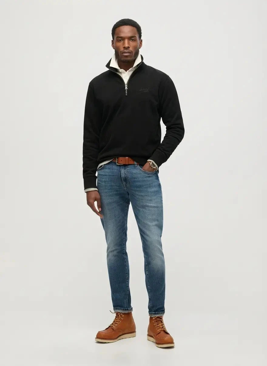 Superdry Henley Sweatshirt Black - Subwear