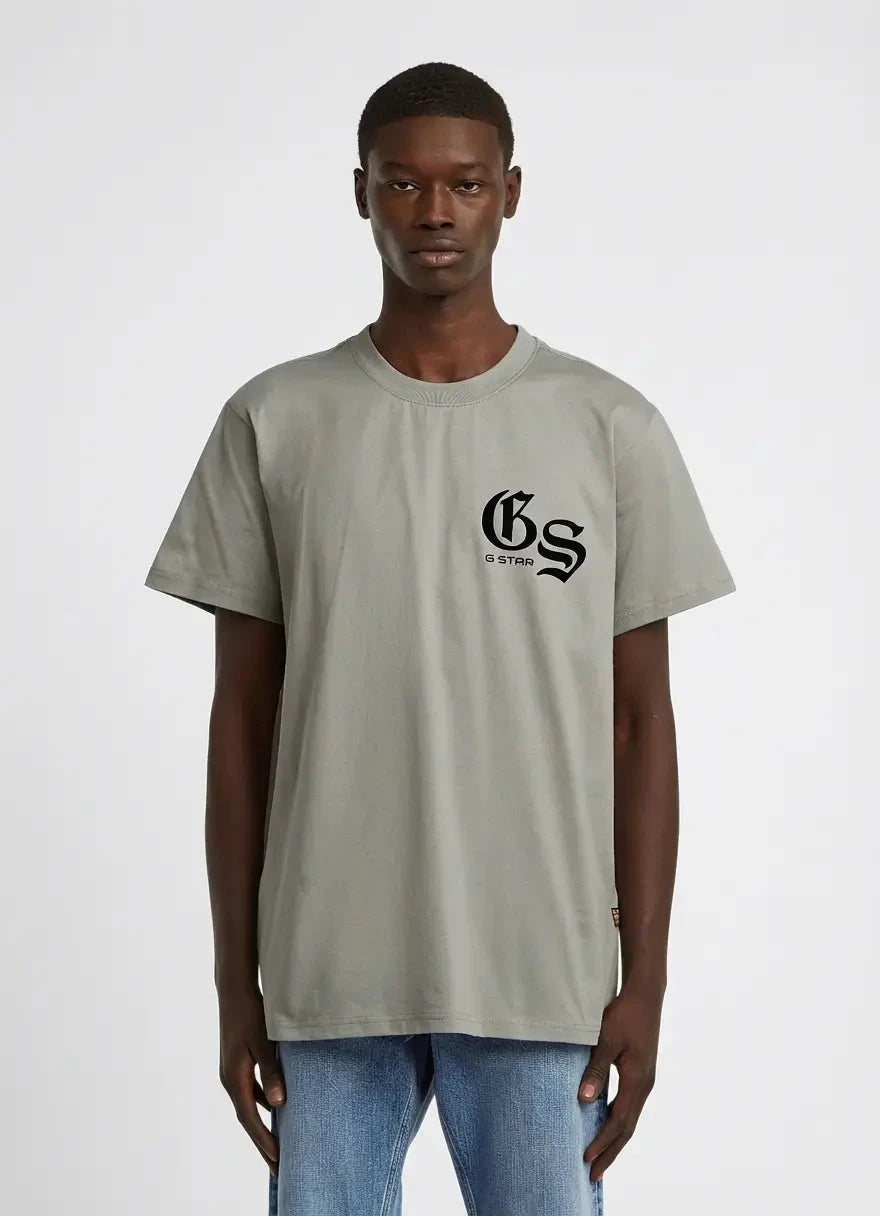 G-Star RAW Flock Back Graphic Wild Dove Loose T-Shirt - Subwear