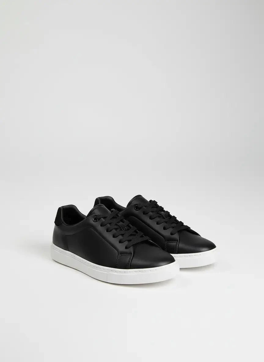 Calvin Klein Cupsole Leather Lace Up Black Sneaker - Subwear