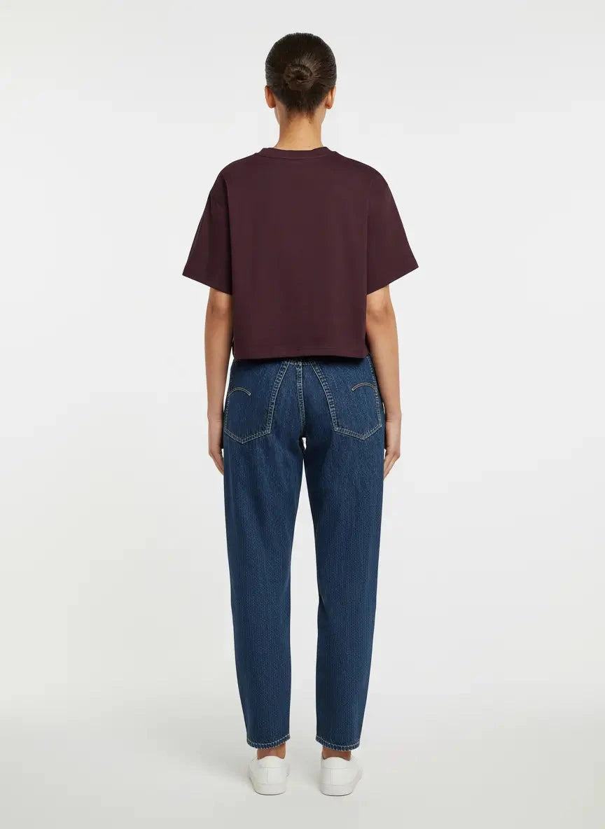 G-Star RAW Felt Logo Maroon Boxy T-Shirt - Subwear