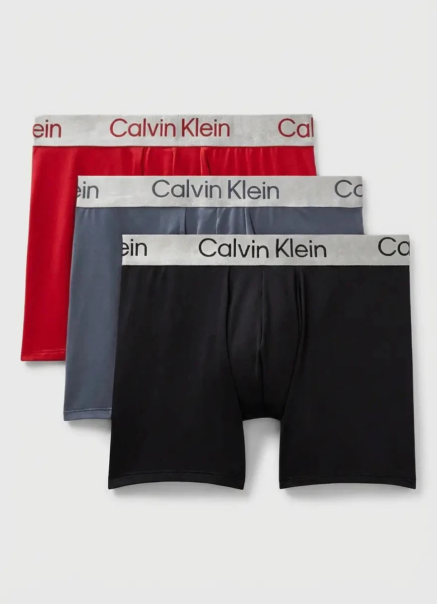 Calvin Klein Boxer Brief 3 Pack Underwear Red Multi - Subwear