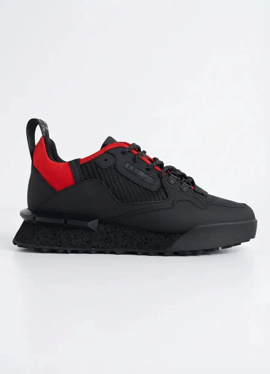 Replay Field Speed Carbon Black Red Sneakers - Subwear