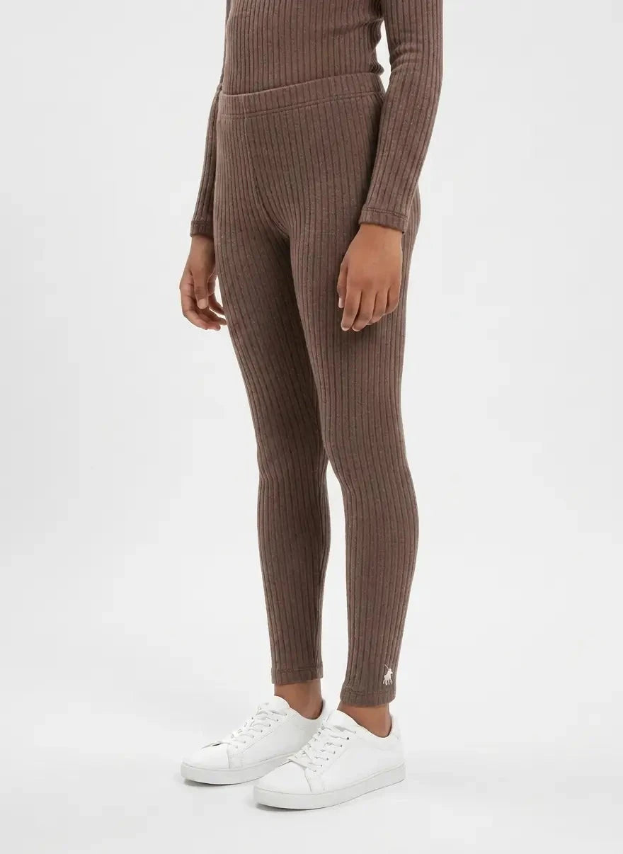 Polo Girls Emma Rib Full Length Iron Leggings - Subwear